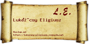 Lukácsy Eligiusz névjegykártya